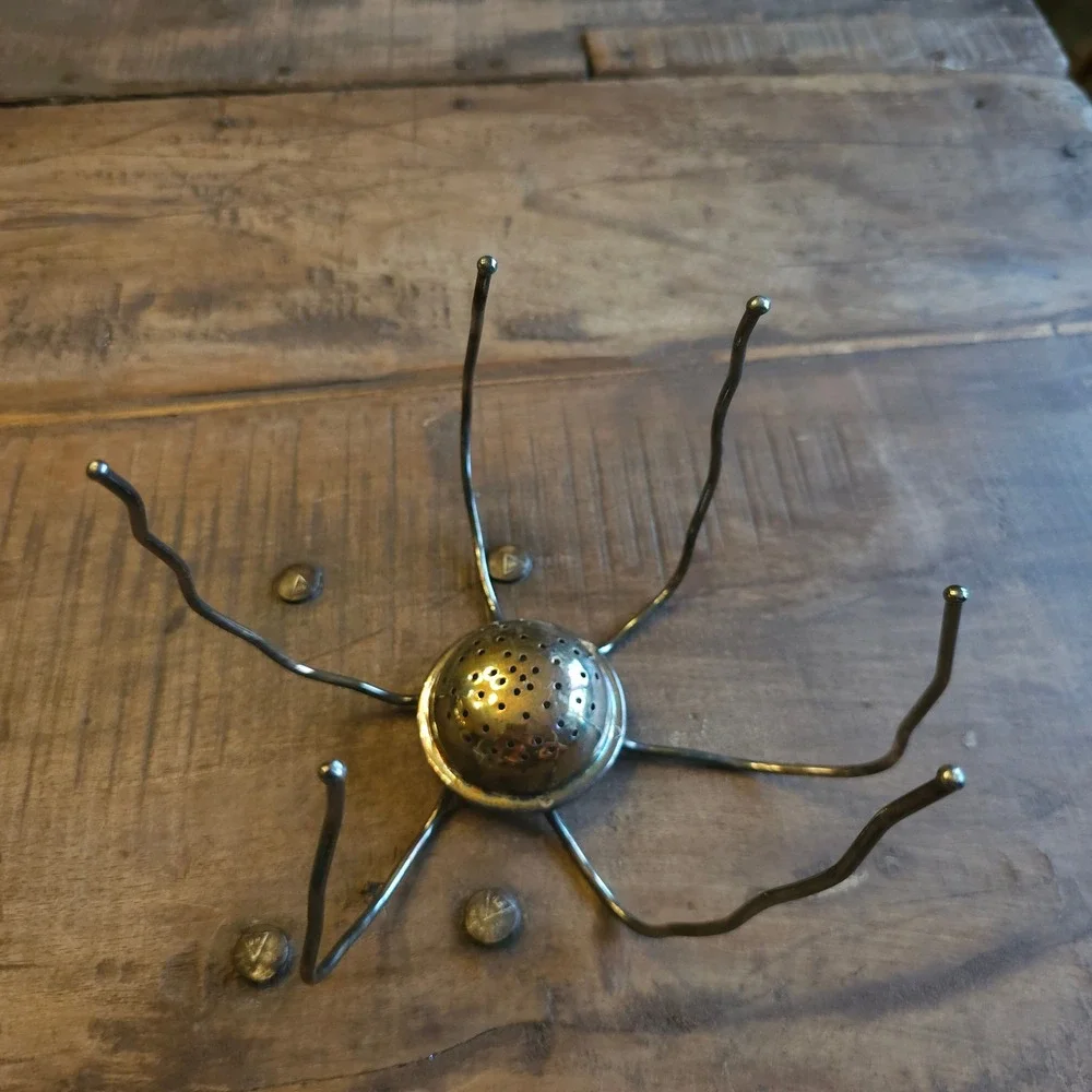 Vintage Silver Metal Spider Tea Strainer Gothic Oddity Decor Michael Aram